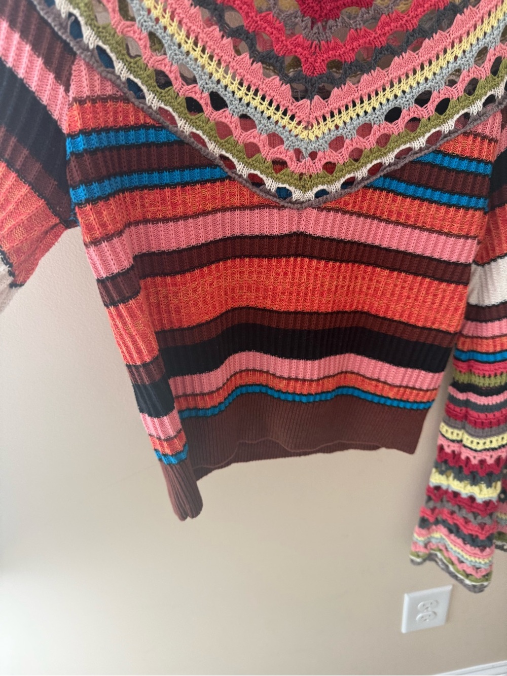 Free People Heart and Soul Crocheted Boho Sweater size Small - Picture 5 of 7